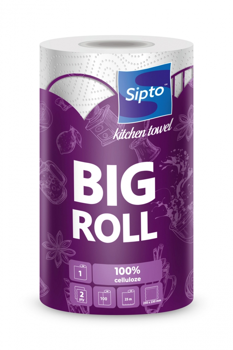 Полотенца бумажные "Sipto Big Roll" (1 рул., двухслойные)