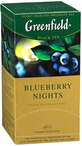 Чай Greenfield Blueberry Nights 25х1.5г (черный, черника)