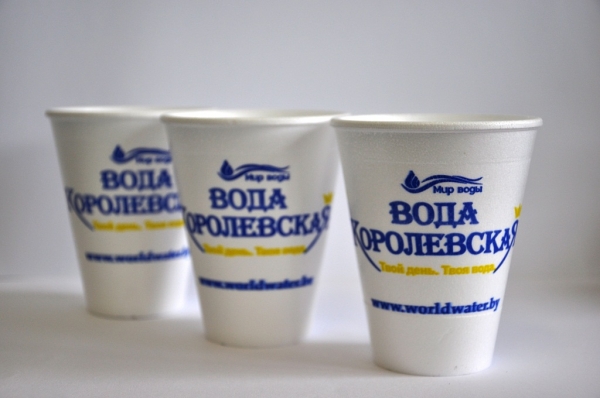 Стакан 200 мл из вспененного полистирола с логотипом (50 шт.)